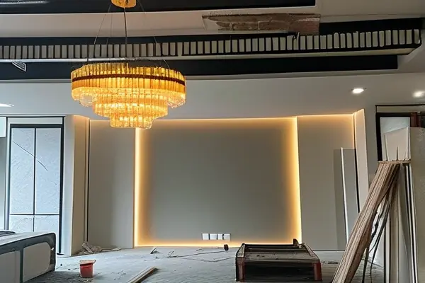 雙碑裝修現場燈具安裝過程