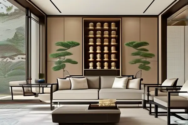 中式風(fēng)格別墅客廳裝修效果圖