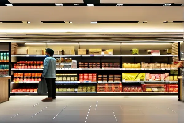 現代化超市內部裝修效果展示圖
