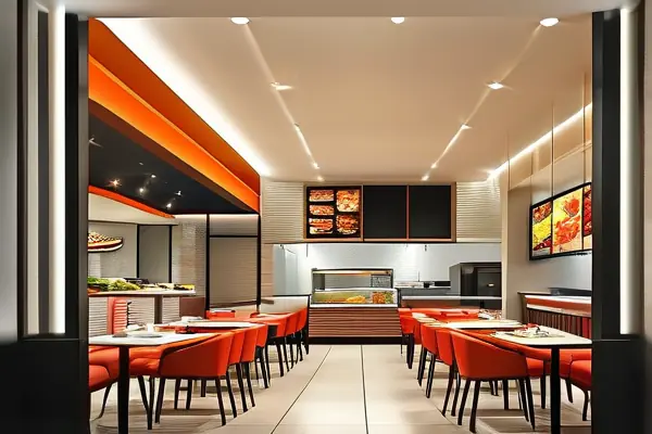 現(xiàn)代快餐店裝修效果圖展示