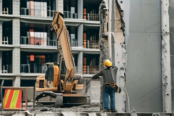 專業團隊進行酒店結構拆除作業現場