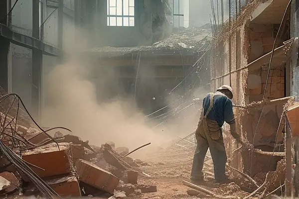 室內墻體拆除施工現場