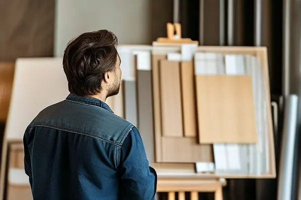 設計師與業主討論裝修方案