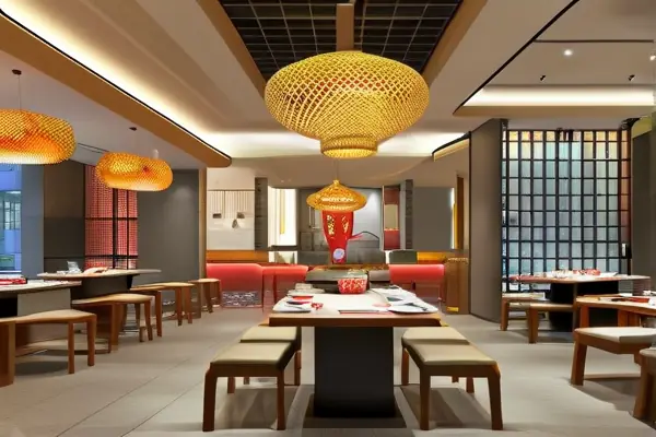 現(xiàn)代風格火鍋店內(nèi)部裝修效果展示