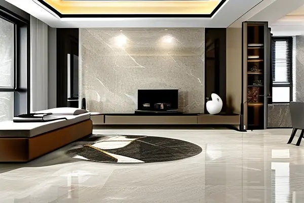 現代客廳大理石地面裝修效果展示