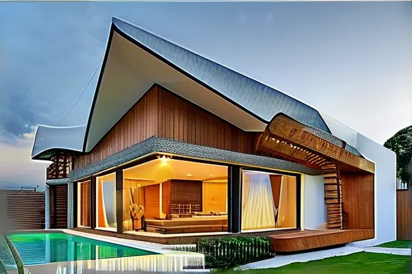 modern home interior design with construction materials